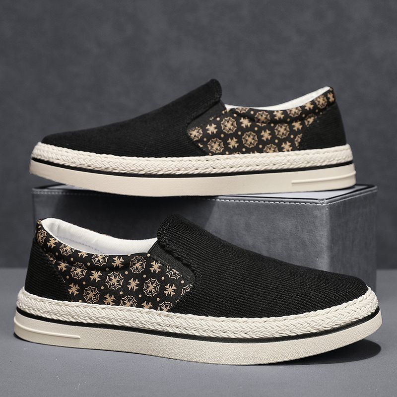 Canvas with one foot for men, spring flat bottomed anti slip white, summer breathable, lazy fisherman, sports and_vogvips.com