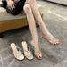 2026 New Style High Mid Heel Shoes Round Toe European And American Slippers One-Line Rhinestone Sandals For Women Summer_vogvips.com
