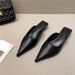 Elegant Pointed-Toe Kitten Heel Mule Slippers For Women - Soft Leather Slip-On Sandals With Comfortable Rubber Sole_vogvips.com