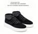 VICKI BROWN Men's Black Suede High-Top Sneakers, Comfortable Casual Platform Shoes_vogvips.com