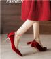 Red Wedding Shoes Bride Shoes Chinese Style Xiuhe Dress Wedding Dress Two Wear New Beautiful Flowers Fine Heel Heels Not Tired Feet_vogvips.com