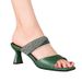 Cross-border Rhinestone Elegant Mid-high Outdoor Women's Shoes, Summer Chunky Heel Fashion Sa, Versatile Slip-on_vogvips.com