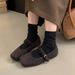 High-grade sense of foreign hair shoes women wear 2024 new autumn and winter French retro temperament flat Mary Jane single shoes_vogvips.com