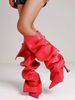Women's Slouch Ruched Fold-Over Knee High Boots Back Zip Stiletto Heel Boots Pointed Toe Studs Luxury Leather Stiletto Boots_vogvips.com