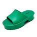 Women’s Shoes Ins Summer New Solid Color Thick Bottom All Match Height Increasing Slippers One Line Outer Wear Shit Stepping Square Head Sandals_vogvips.com