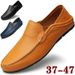 Men's Genuine Leather Driving Loafers - Breathable Slip-On Casual Shoes For Business & Daily Wear (Black/Blue/Brown/White)_vogvips.com