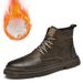 Fleece High-top Martin Boots Men's Casual Polishing Old Retro Tooling Locomotive Boots Snow Men's Shoes_vogvips.com