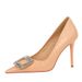 3391-K32 Sexy Slimming Banquet High Heels, Serpentine Pattern Lacquer Leather, Shallow Mouth Pointed Water Diamond_vogvips.com