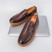 New Fashion Genuine Leather Retro Business Men's Casual Shoes Black Daily Office Loafers One-step Driving Party Dress Wedding Men's Shoes_vogvips.com