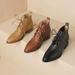 2024 French Autumn Winter New British Style Pointed Toe Lace-up Chunky Heel Ankle Martin Short Boots For Women_vogvips.com