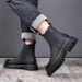 European Warm Series Men 2025 Autumn Winter Mid-top British Style Chimney Warm Snow Black Fleece Martin Boots Trendy_vogvips.com