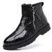 Men's Winter boots Men's leather and fleece cotton shoes casual high-top boots for men_vogvips.com