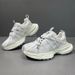 Men's Niche New Trendy Strap Thick Soled Sports Leather Breathable Mesh Dad Casual Shoes_vogvips.com
