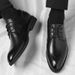 Euro Step Leather Spring New Brogue Business Trendy Men's British Style Pointed Toe Formal Shoes_vogvips.com