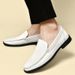 Cross-border Foreign Trade Large-size Men's Leather Loafers, British Casual White Shoes, Business Formal Slip-on_vogvips.com