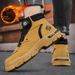 Men's Winter Rotating Buckle Martin Boots - Thick Sole, Fleece-Lined, High-Top Work Boots For Warmth & Durability_vogvips.com