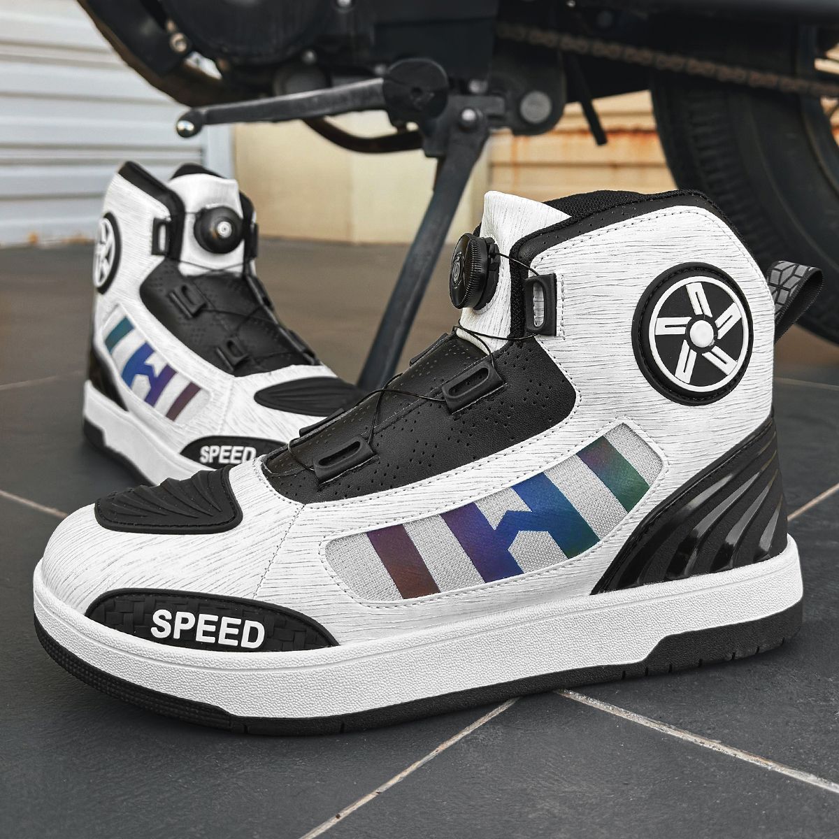 Men's Motorcycle Riding Shoes, Motorcycle Boots, Anti Slip High Top Wear-resistant Comfortable Boots, Suitable For Outdoor Cycling Activities_vogvips.com