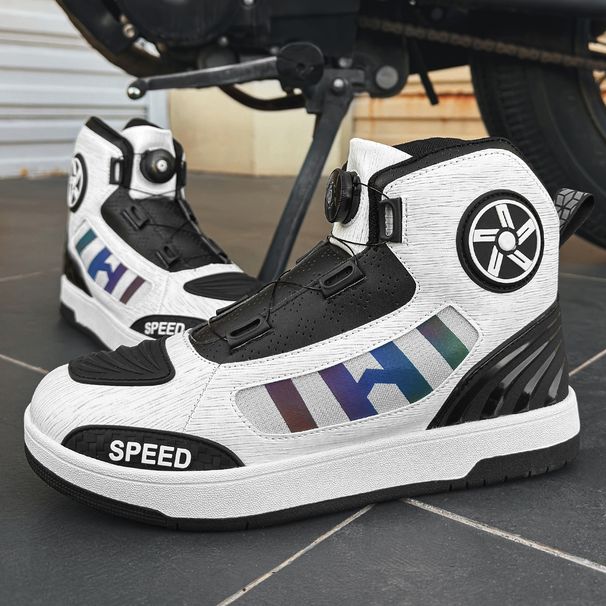 Men's Motorcycle Riding Shoes, Motorcycle Boots, Anti Slip High Top Wear-resistant Comfortable Boots, Suitable For Outdoor Cycling Activities_vogvips.com