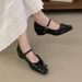 Cameido Women's French Square Toe Mary Jane Flats With Bow Strappy Fairy Style Spring Shoes_vogvips.com