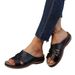 Slope Heel Thick Soled Slippers For Women In Plus Size, Solid Color Woven, Casual Car, Stitched Sandals, Women's Shoes_vogvips.com