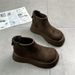 Frosted Cowhide Thick-Soled Platform Martin For Women 2025 New Autumn Winter Fleece-Lined Ankle Boots Trendy_vogvips.com