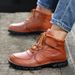 Martin Boots Men's High-top Shoes Breathable Sports Short Boots Leather Shoes Tide_vogvips.com