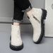 European Warm Series Martin For Men Winter Fleece-Lined Warm Cotton Genuine Zipper Casual Leather Shoes Lace-Free Short Boots Trendy_vogvips.com