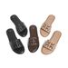 New Summer Fashion Flat Slippers One-character Beach Sandals Travel Women's Shoes_vogvips.com