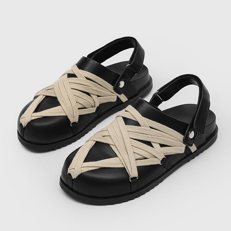 Summer Genuine Mens Casual Outdoor Leather Sandals For Men Beach Roman Mens Shoes_vogvips.com