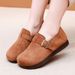 Women's Winter Snow Boots Slip-On Faux Suede Fur-Lined Comfortable Casual Shoes Non-Slip Warm Flat Shoes_vogvips.com
