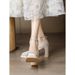 Bridal Mary Jane Heels Chunky Platform Wedding Shoes For Bridesmaids Brides Champagne Wine Red Comfortable Cm_vogvips.com