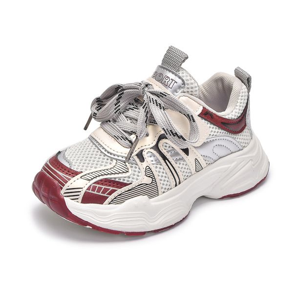 2026 Early Spring Dad Non-Slip Boys Girls Running Versatile Small Medium Large Kids Low-Top Striped Double Mesh Shoes_vogvips.com