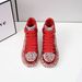 Women's Winter High-Top Rhinestone Platform Sneakers – Glamorous, Warm & Comfortable – Fashion Casual Shoes With Faux Fur Lining (Red, Sizes 35-40)_vogvips.com