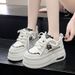 Popular Fashion Thick-soled White Sneakers 2025 Spring And Autumn Height-increasing Casual Sports Shoes For Petite Women_vogvips.com