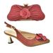Vintage pointed high-heeled sandals with dinner clutch set Solid color shoe set for party_vogvips.com