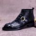 European Warm Series Big Sale High-top Shoes Crocodile Pattern Cowhide Genuine Leather Martin Men's Zipper Business Ankle Boots_vogvips.com
