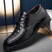 Suitable For All Seasons 2024 New Crocodile Pattern Large Size Men's Formal Business British Style Casual Shoes For Groom Wedding_vogvips.com
