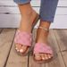 for Women's 2024 Summer New Large 43 Flat Bottom One Word Beach Sandals And Slippers_vogvips.com