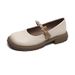 Platform Mary Jane For Women, French Style With Bowknot, Pearl Shallow Mouth, Round Toe, Chunky Heel, Soft Sole, Plus_vogvips.com
