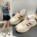 Breathable Casual Sports For Spring, New Student Women's White Versatile Trendy Single Shoes, Korean Version Thick Soled_vogvips.com