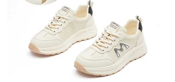 Foaming Sole Genuine Leather Forrest Gump Shoes For Women 2025 Spring New Thick Soled Sports Shoes For Women Casual Dad Shoes All Match Shoes_vogvips.com