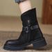Martin Boots 2025--1 New Autumn Mid-calf Retro Women's Boots Side Zipper_vogvips.com