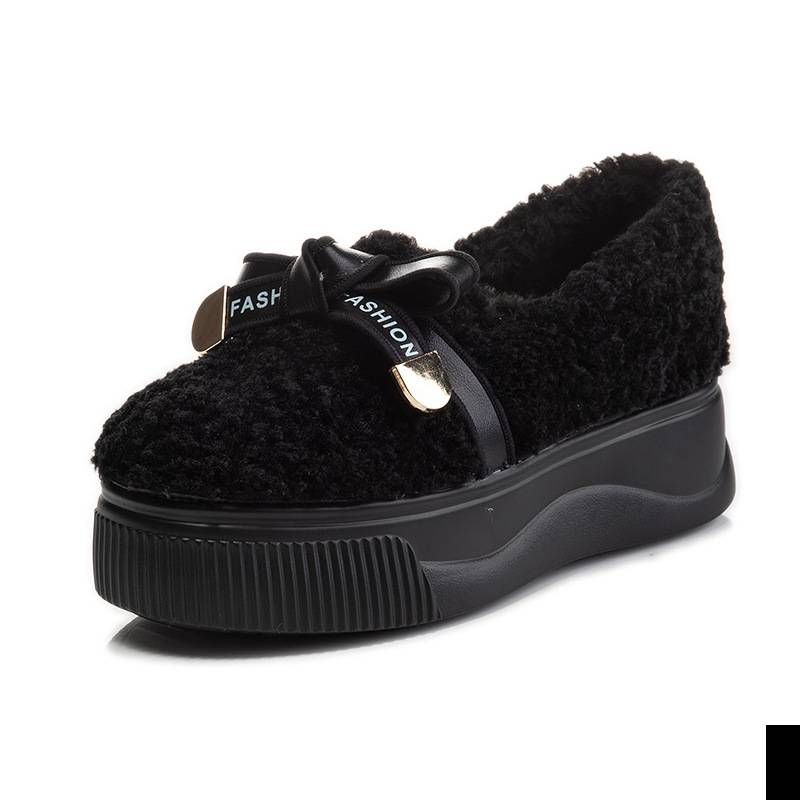 Women's Shoes Casual Low Top Beige Skin Color Round Toed Cotton Shoes With Inner Height Increasing Shoes For Women Warm Snow Boots Platform Cake_vogvips.com
