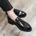 New Fashion Men's Brown Business Casual Loafer Shoes Daily Office Black Buckle Monk Men's Shoes One Foot Cover Banquet Dress Wedding Leather Shoes_vogvips.com