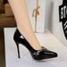 8366-H68 European And American Women's High-heeled Shoes, Fashionable Rhinestone Stiletto Heels, Patent Leather Shallow_vogvips.com