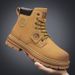 European Warm Series Martin Autumn Winter New Casual Height Increasing Short Thick Sole Solid Color Outdoor Hiking Travel Men's Boots_vogvips.com
