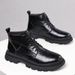 European Warm Series 2025 Winter New Fashion Martin Work Warm Fleece High-top Cotton Shoes Genuine Leather Men's Boots_vogvips.com