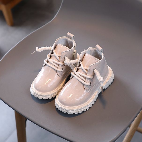 SHLIANG New Children Shoes Leather Waterproof Boots Kids Snow Boots Brand Girls Boys Martin Boots Fashion Sneakers S0287_vogvips.com