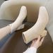 Martin For Women 2024 New Style Winter Square Toe Back Zipper Short Women's Chunky Mid Heel Boots_vogvips.com