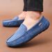 European Warm Series Genuine Men's Autumn 2025 New Winter Soft Surface Loafers Black Slip-On Business Casual Leather Shoes_vogvips.com